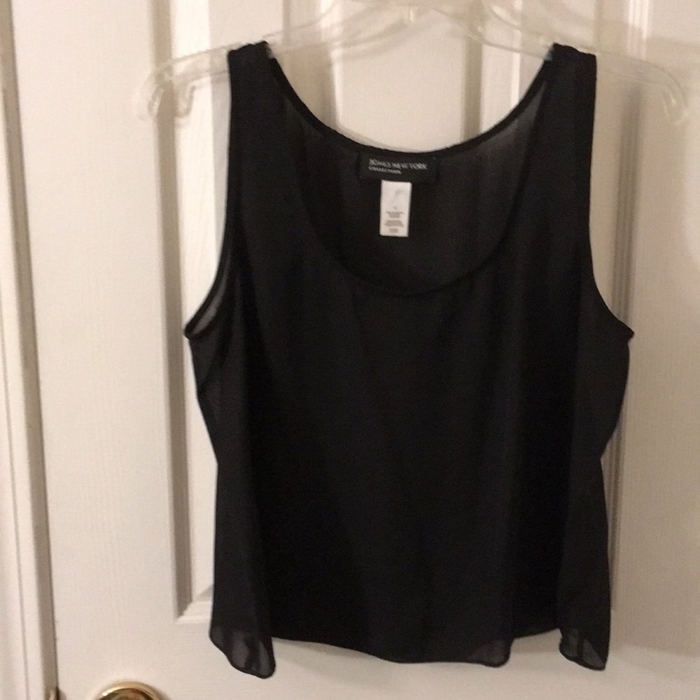 Jones New York LIKE NEW Sheer Black Cami  Size 12